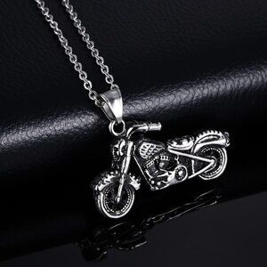 ❤️Simple Fashion bike antique silver charms pendant necklace for menN90201P226
